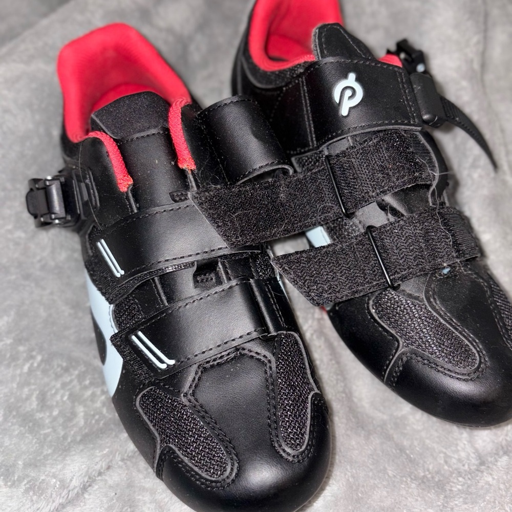 Peloton Black and Red Cycling Shoes